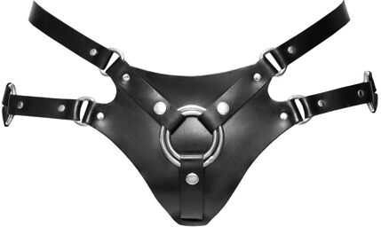 Harnais réglable en Cuir Noir