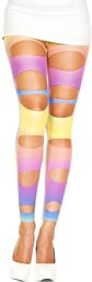 Leggings arc en ciel ajouré Multicolore
