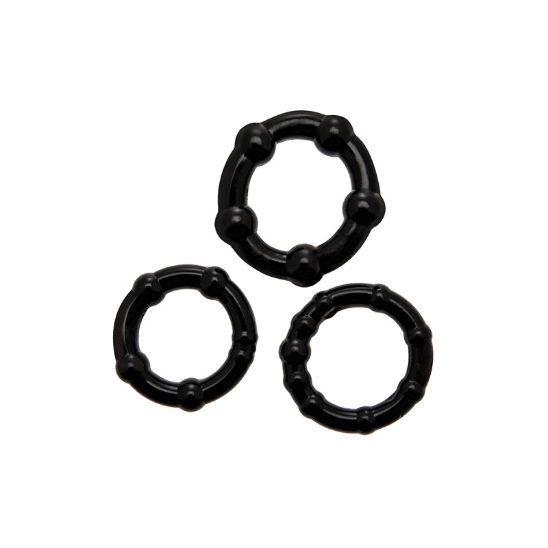 Set 3 Cockrings noir Babooom
