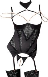 Guêpière ouverte chaine Noir