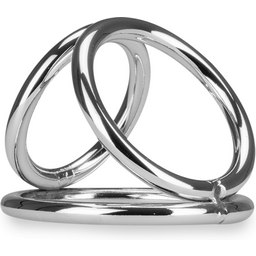 Triple cockring en inox Holdy