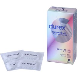 Invisible Préservatifs Extra Lubrifiés Taille Standard - Boîte de 8