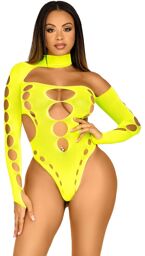 Body Asymétrique sans Coutures Jaune Jaune fluo