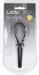 Lasso Cockring en silicone large et ajustable - 5 mm - Noir