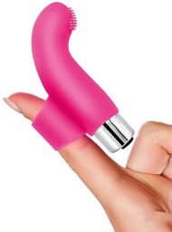 Doigt chinois courbé à picots vibrants USB Rose