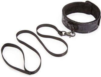 Collier et Laisse Black Rose