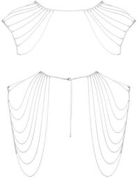Ornement d'Epaules et Dos en Chainettes Métalliques Magnifique Argent