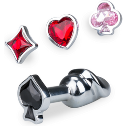 Plug anal pénis avec 4 bijoux interchangeables Cards