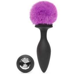 - Rechargeable Vibrating Butt Plug Black & Purple Large