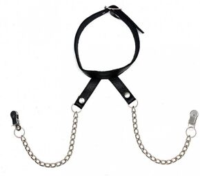 Collier avec pinces à seins et chaînettes