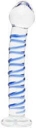 Dildo en verre à spirale Sensual Glass Bleu