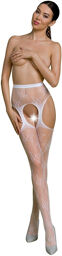 Collants effet porte-jarretelles blancs Blanc