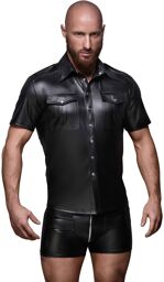 H011 Chemise homme avec poches avant Noir