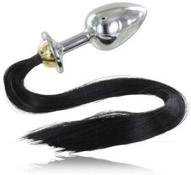 plug anal en acier avec queue 8,89cm