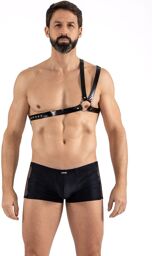 Harnais homme simili cuir double lanières sur épaule - LM302400308 Noir