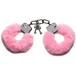 XR Brands - Cuffed in Fur Menottes - Rose