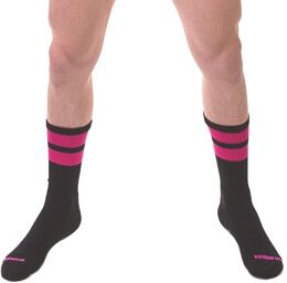 Chaussettes Gym Socks Noir-Rose fluo