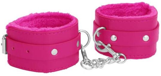 Menottes Poignets Plush Leather Wrist Cuffs Rose