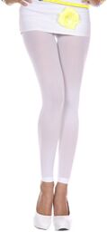 Legging blanc fin opaque et uni Blanc