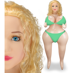 Poupée gonflable réaliste curvy blonde bouclée tête 3D Greta