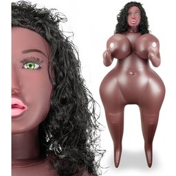 Poupée gonflable curvy black tête 3D Jalia