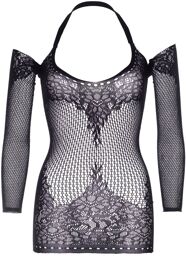 Robe manche Résille 86956 Noir