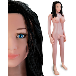 Poupée gonflable transexuelle brune vagin pénis anus Morgan