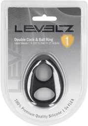 Anneau en silicone liquide double pour le pénis et les testicules - Noir