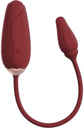 Flora - Vibromasseur portable avec contrôle d'application - Or et rouge vin