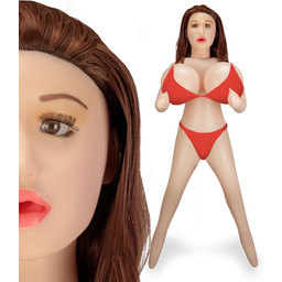 Poupée gonflable réaliste poitrine XXL cheveux châtains tête 3D Doris