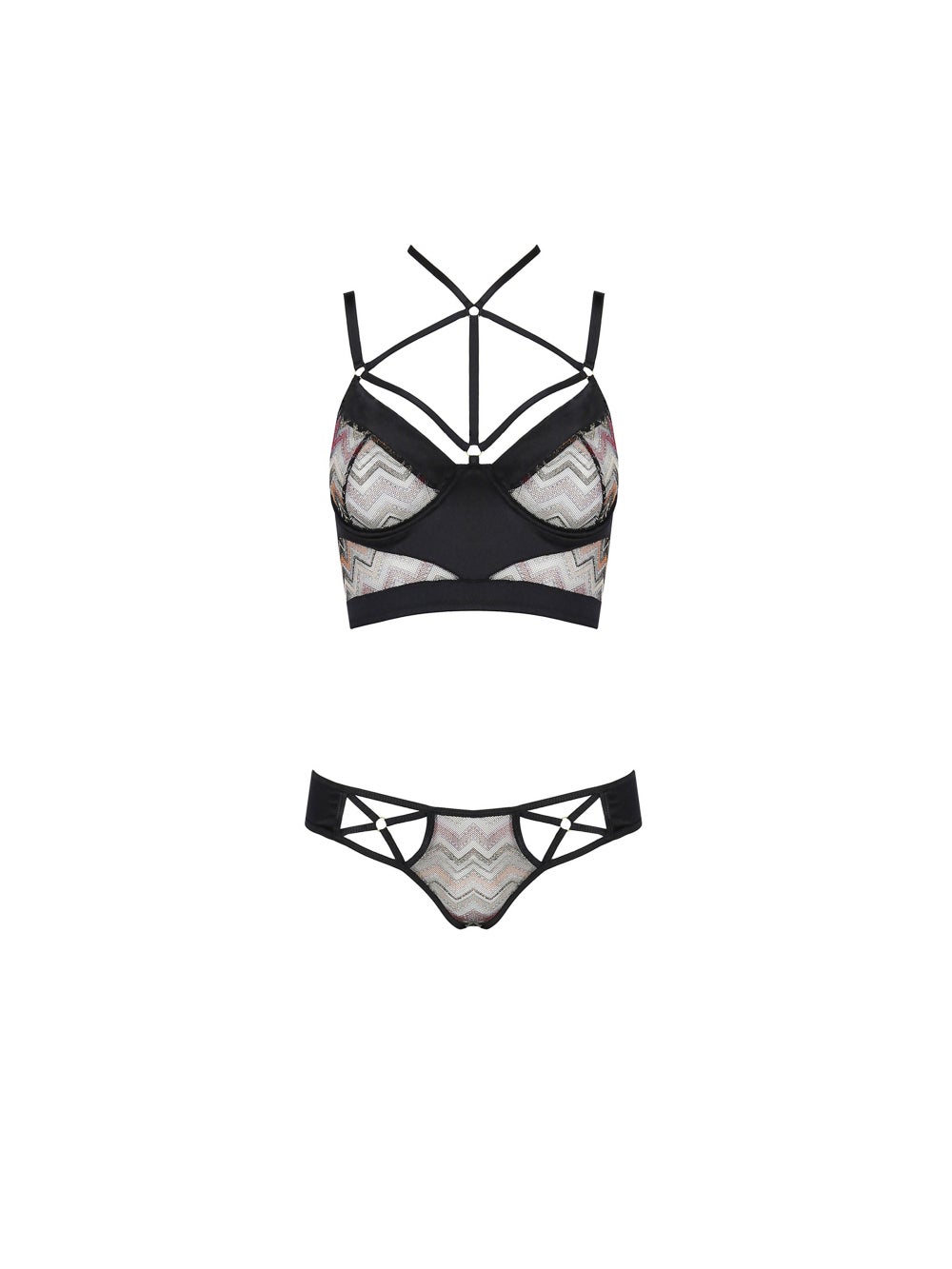 Ensemble 2 Pièces Semi-Corset Lagerta Noir & Marron