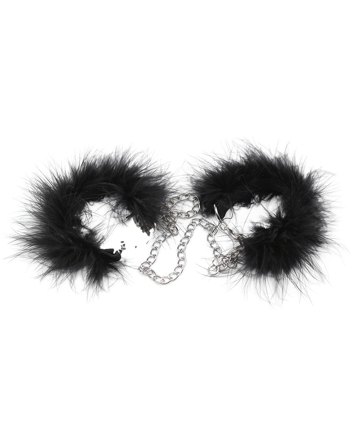 Menottes poignets plumes noires