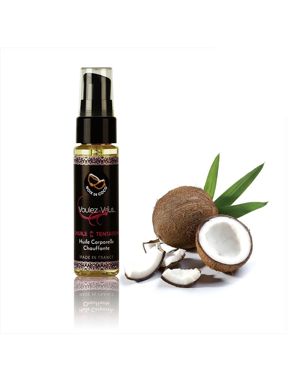 Huile de massage chauffante L'Huile de la Tentation noix de coco 35 ml