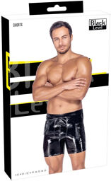 Shorts en vinyle noir brillant Noir