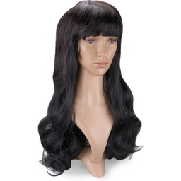 Perruque cheveux bruns longs et lisses