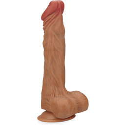 Gode godemichet ventouse vibrant va-et-vient et rotatif 22,0cm Jones gode vaginal ou anal homme ou femme - Peau mate