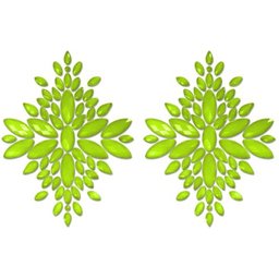 Cache-tétons en cristal phosphorescent - Vert néon