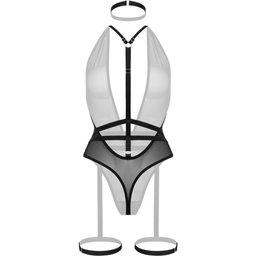 Body en maille sans entrejambe Gwen - Noir