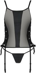 Malwia corset & string black Noir