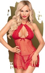Nuisette et string assorti Rouge Libido boost - PH0010RED Rouge