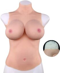 Buste Entier Seins Réalistes Coton - Col haut - Bonnet D