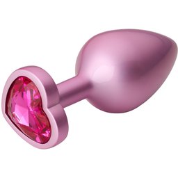 Plug Anal Medium en Métal Scintillant Rose en Forme de Cœur 8,2 cm