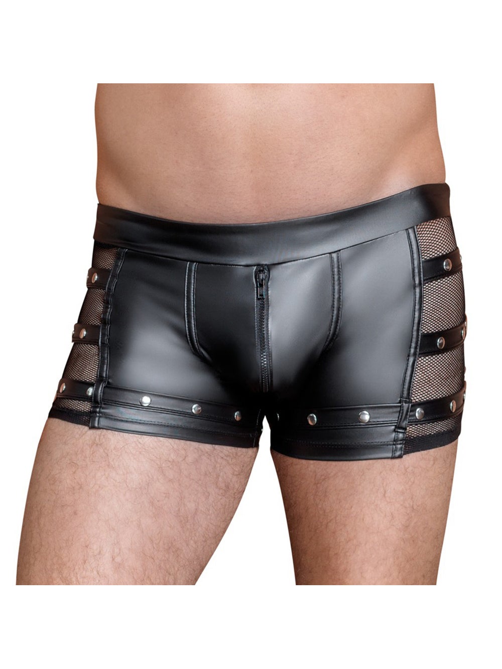 Boxer Résille & Pressions Wetlook Noir