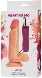 Gode réaliste vibrant ventouse avec commande Léo