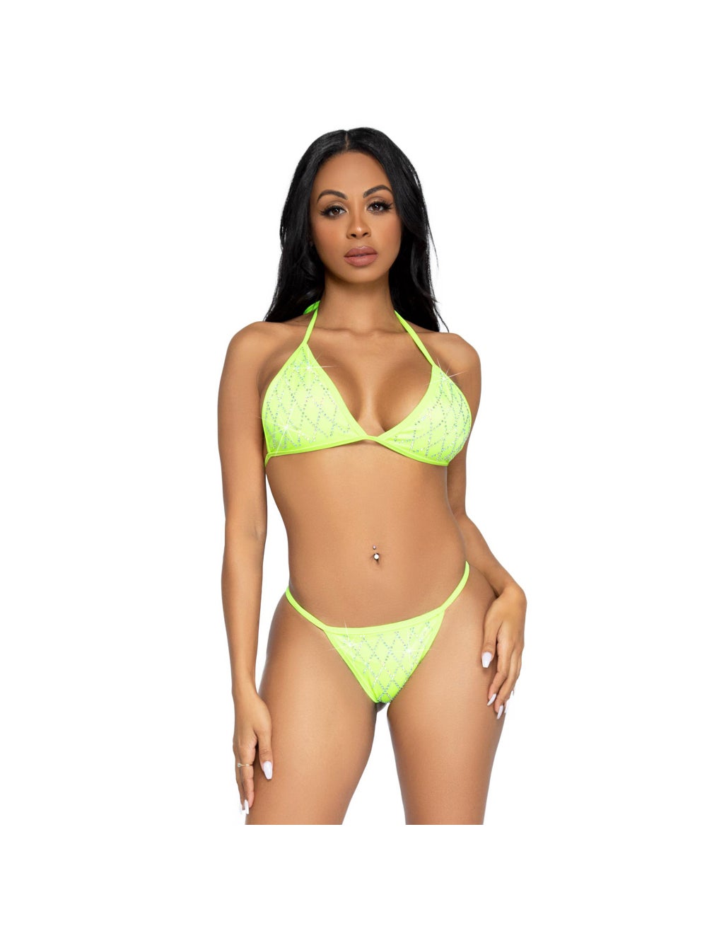 Bikini 2 Pièces 81638 Strass en Diamant Jaune