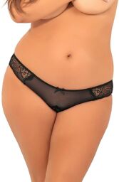 Culotte noire grande taille ajourée sur les fesses Noir