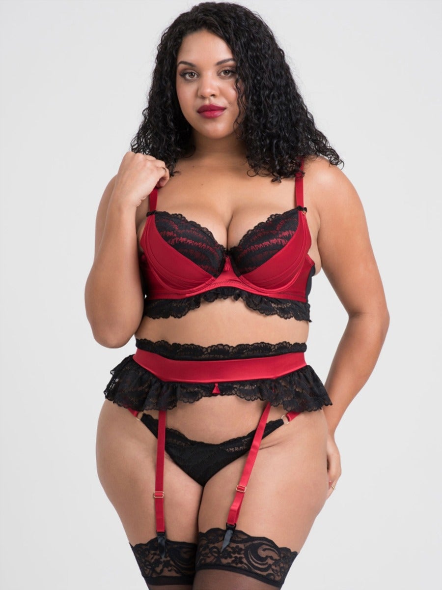Ensemble 3 pièces ouvert Empress rouge & noir GT