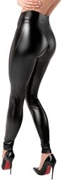 Legging zippé à l'entrejambe Chimeria F332 wetlook Noir