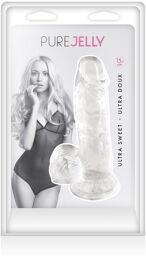Gode jelly transparent ventouse taille S 15.3cm