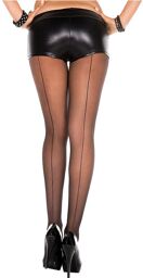 Collant nylon noir effet coutures arrière Noir